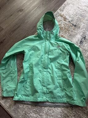 The North Face Seafoam Green Waterproof Hooded Jacket
